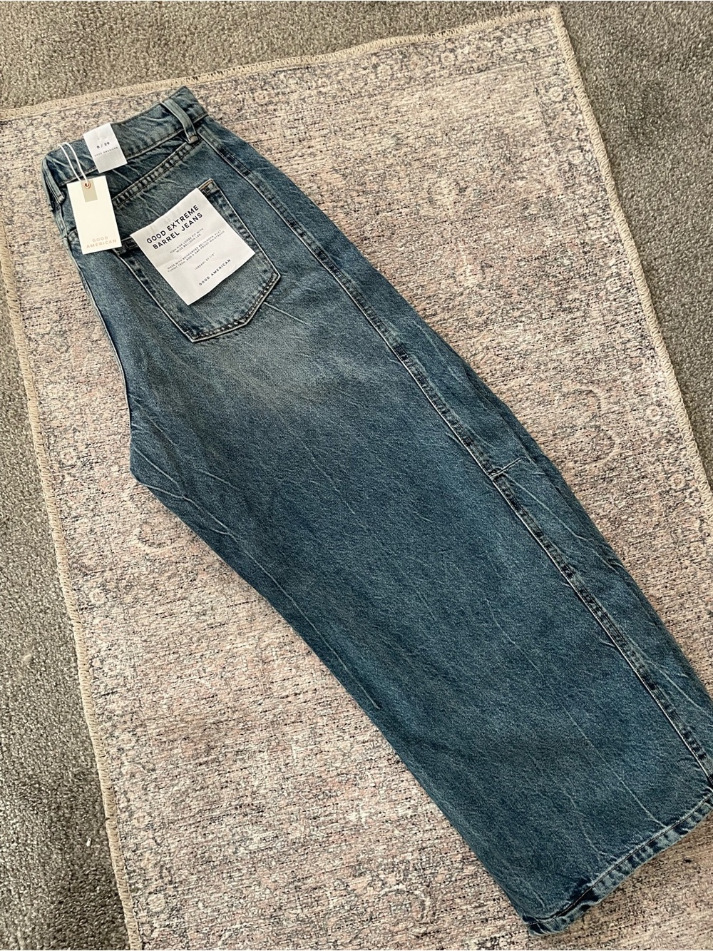 Good American Blue High-Rise Straight Jeans